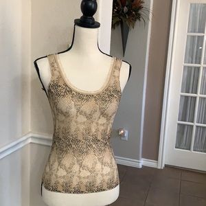 Josie Natorie tan cami mesh sleep pj top Size M
